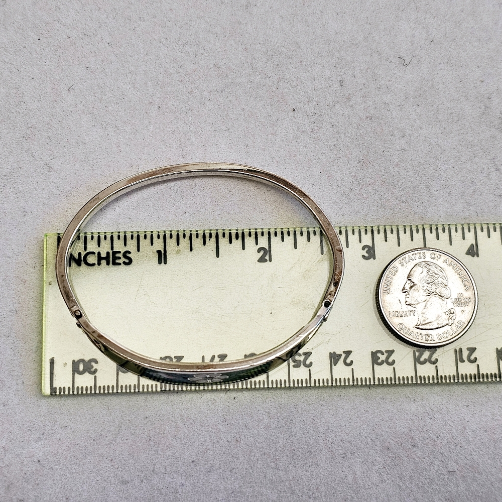 Mexico 925 Inlaid Gemstone Hinged Bracelet Michoan 925 - Picture 13 of 14